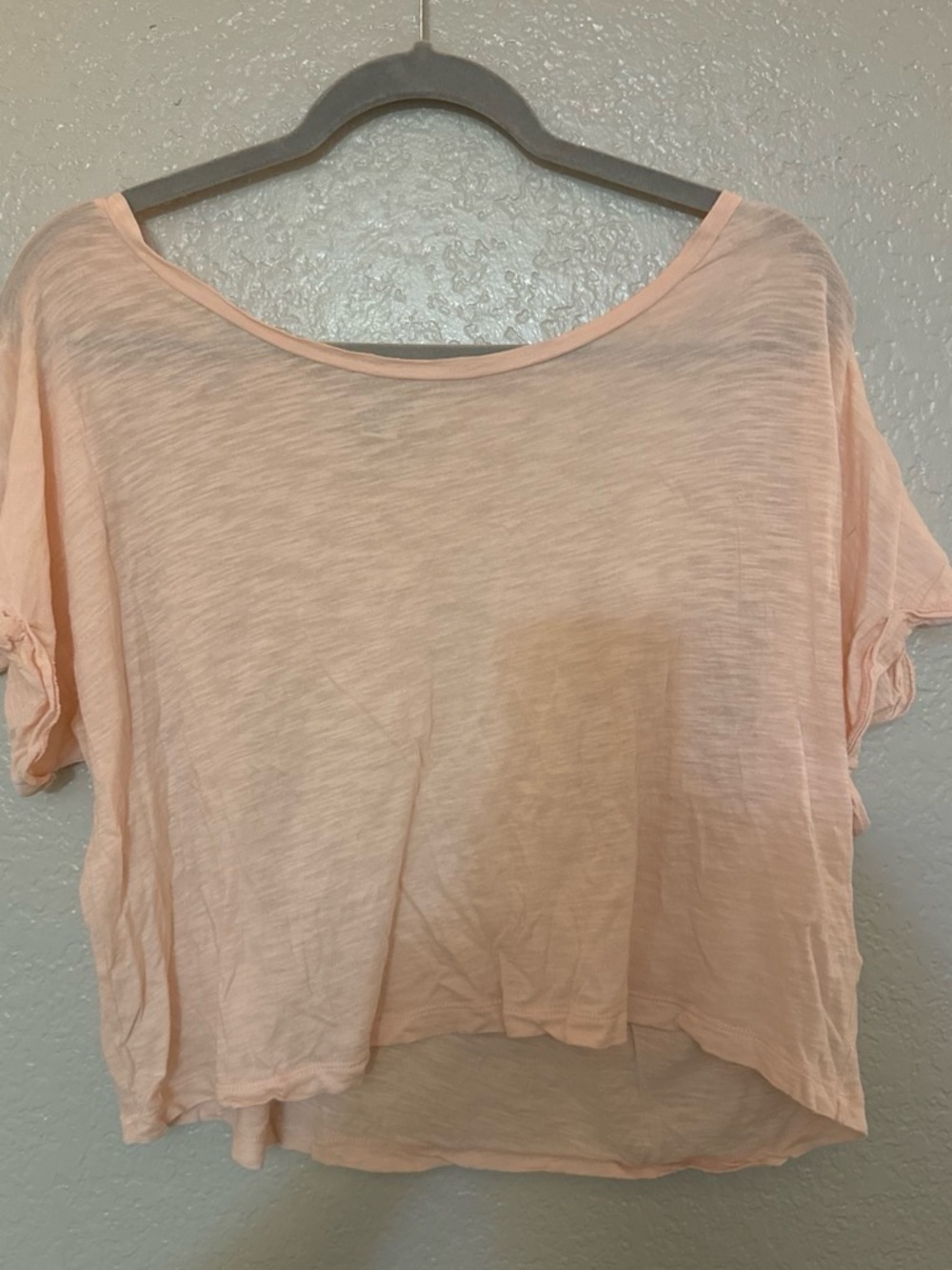 Forever 21 Light Pink Cropped Boxy Tee